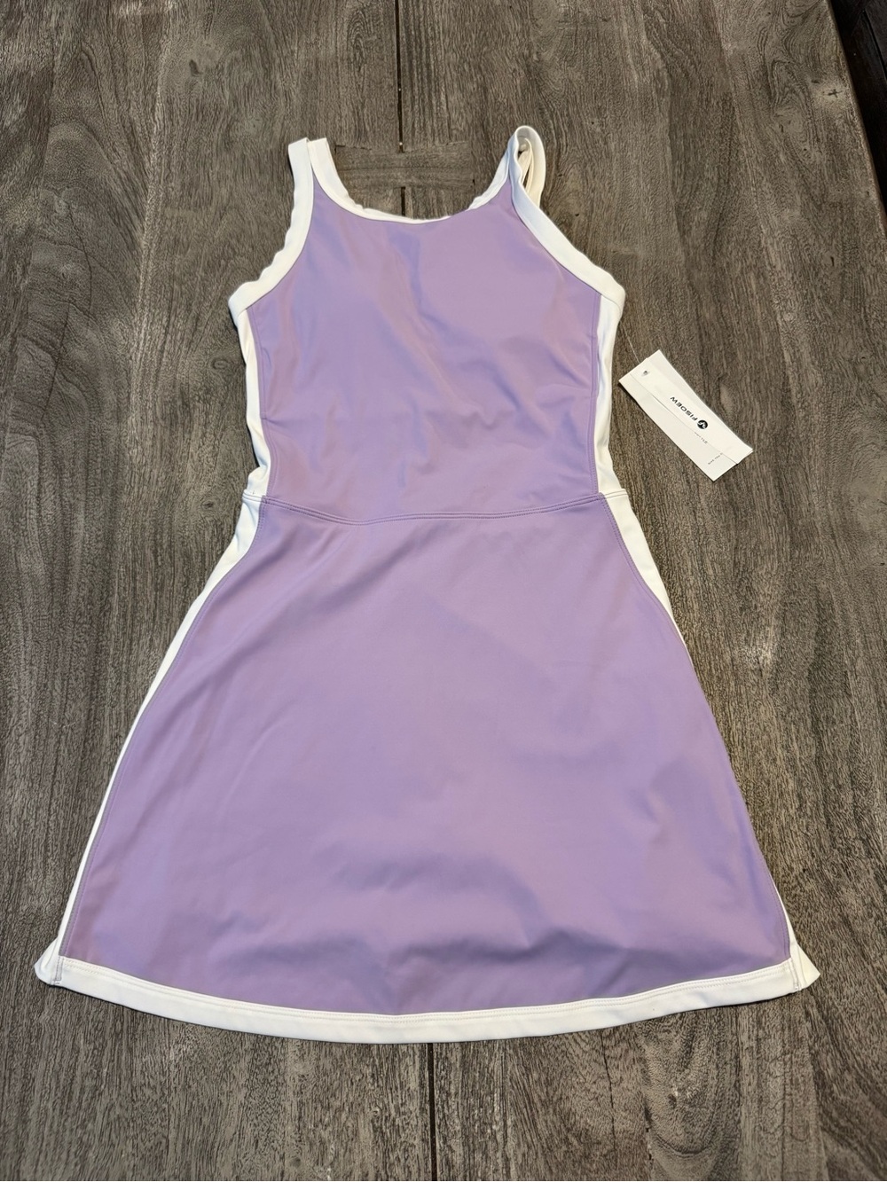 Lilac Athletic Mini Dress with White Trim - Women's Dress